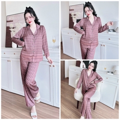 SP_157 Đồ bộ pijama BOLOBALA mặc nhà quần dài áo tay dài hoạ tiết Di_or chất lụa latin phối màu rất sang