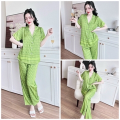 SP_161 Đồ bộ pijama BOLOBALA mặc nhà quần dài áo tay ngắn chất lụa latin hoạ tiết Di_or sang trọng, tinh tế
