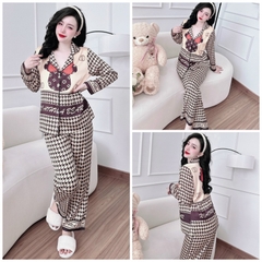Đồ bộ Pijama nữ lụa latin mặc nhà quần dài áo tay dài, cao cấp form truyền thống siêu đẹp SP_167 - BOLOBALA