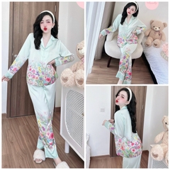 SP_175 [size XL] Đồ bộ pijama BOLOBALA nữ mặc nhà quần dài áo tay dài lụa latin Tết 2024 hoạ tiết Xuân cực nổi bật