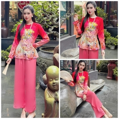 SP_176 ÁO BÀ BA TRUYỀN THỐNG BOLOBALA TAY DÀI CHẤT GẤM HOẠ TIẾT XUÂN GIÁP THÌN 2024 MÀU SẮC RỰC RỠ