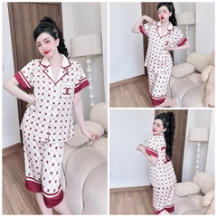 SP_178 Đồ bộ pijama BOLOBALA cho nữ mặc nhà quần lửng áo tay ngắn chất lụa latin cực đẹp, may kĩ