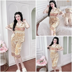 SP_185 Đồ bộ pijama BOLOBALA nữ mặc nhà quần lửng áo tay ngắn chất lụa latin hàng Teddy cực sang, xịn, đẹp