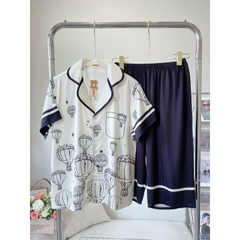 SP_185 Đồ bộ pijama BOLOBALA nữ mặc nhà quần lửng áo tay ngắn chất lụa latin hàng Teddy cực sang, xịn, đẹp