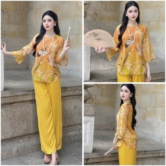SP_190 BỘ LAM, PHÁP PHỤC ĐI LỄ CHÙA BOLOBALA QUẦN DÀI ÁO TAY LỠ CHẤT ÁO TƠ PHỐI QUẦN LỤA LẠNH MÀU SẮC HÀI HOÀ