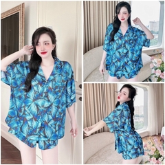 SP_203 Đồ bộ pijama BOLOBALA nữ mặc nhà quần đùi áo tay ngắn chất lụa latin Lady phom cánh dơi siêu xinh