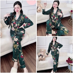 SP_205 Đồ bộ pijama BOLOBALA nữ mặc nhà quần dài áo tay ngắn chất lụa mango Flamingo cực sang