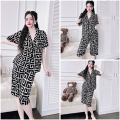 SP_214 Đồ bộ pijama BOLOBALA nữ mặc nhà quần lửng áo tay ngắn phom truyền thống chất lụa mango xịn, may kĩ cực đẹp