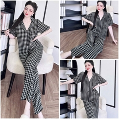 Đồ bộ pijama BOLOBALA nữ SP246 mặc nhà quần dài áo tay ngắn phom truyền thống chất lụa mango