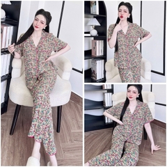 Đồ bộ pijama BOLOBALA nữ SP246 mặc nhà quần dài áo tay ngắn phom truyền thống chất lụa mango