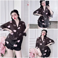 SP_224 Đồ bộ pijama BOLOBALA nữ mặc nhà quần đùi áo tay ngắn phom cánh dơi nhẹ chất lụa latin Bunny