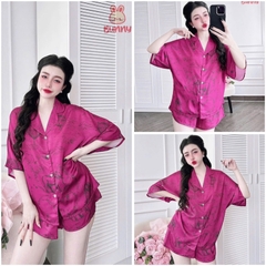 SP_224 Đồ bộ pijama BOLOBALA nữ mặc nhà quần đùi áo tay ngắn phom cánh dơi nhẹ chất lụa latin Bunny