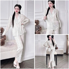 SP_227 Đồ bộ pijama BOLOBALA nữ mặc nhà quần dài áo tay dài phom truyền thống chất lụa vân ẩn cao cấp