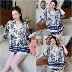 Bộ pijama nữ lụa latin Bolobala, đồ bộ mặc nhà lụa cộc áo tay ngắn SP_228 Lady form cánh dơi siêu sang