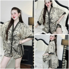 Đồ bộ pijama BOLOBALA nữ mặc nhà SP_252 quần đùi áo tay ngắn cổ Y hàng Lady chất lụa latin mẫu hot mới