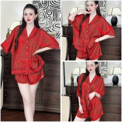Đồ bộ pijama BOLOBALA nữ mặc nhà SP_252 quần đùi áo tay ngắn cổ Y hàng Lady chất lụa latin mẫu hot mới
