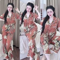 Đồ bộ pijama BOLOBALA nữ SP_258 mặc nhà quần dài áo tay ngắn phom truyền thống chất lụa mango loại đẹp