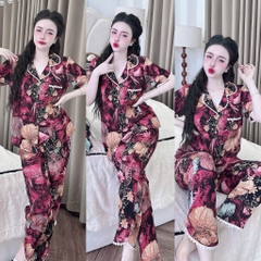 Đồ bộ pijama BOLOBALA nữ SP_258 mặc nhà quần dài áo tay ngắn phom truyền thống chất lụa mango loại đẹp