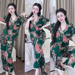 Đồ bộ pijama BOLOBALA nữ SP_258 mặc nhà quần dài áo tay ngắn phom truyền thống chất lụa mango loại đẹp