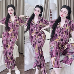 Đồ bộ pijama BOLOBALA nữ SP_258 mặc nhà quần dài áo tay ngắn phom truyền thống chất lụa mango loại đẹp