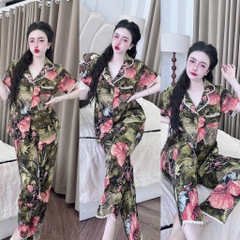 Đồ bộ pijama BOLOBALA nữ SP_258 mặc nhà quần dài áo tay ngắn phom truyền thống chất lụa mango loại đẹp