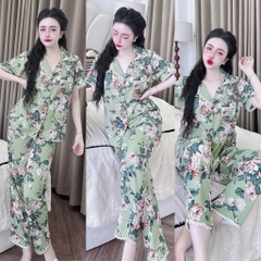Đồ bộ pijama BOLOBALA nữ SP_258 mặc nhà quần dài áo tay ngắn phom truyền thống chất lụa mango loại đẹp