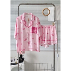 Đồ bộ pijama nữ Bolobala lụa latin mặc nhà SP_262 quần đùi áo tay ngắn cánh dơi hàng cao cấp
