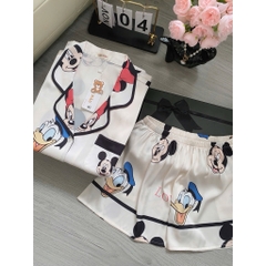 Đồ bộ pijama nữ Bolobala lụa latin mặc nhà SP_262 quần đùi áo tay ngắn cánh dơi hàng cao cấp