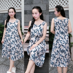 Đầm tole lanh BOLOBALA mặc nhà TL04 thiết kể cổ tròn sát nách chất liệu mát lạnh, tôn dáng siêu xinh
