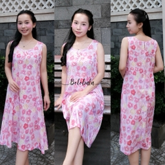 Đầm tole lanh BOLOBALA mặc nhà TL04 thiết kể cổ tròn sát nách chất liệu mát lạnh, tôn dáng siêu xinh