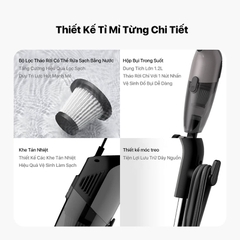 Máy hút bụi cầm tay Deerma DX120C lực hút 16000pa, công suất 600W