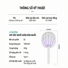 Vợt kiêm đèn bắt muỗi Milife B2
