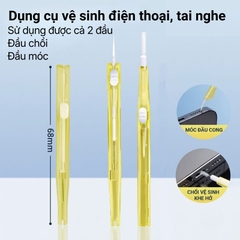 Dụng Cụ Vệ Sinh Điện Thoại & Tai Nghe 2 Đầu Siêu Nhỏ 1 đầu chổi 1 đầu móc
