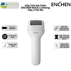 Máy Chà Gót Chân ENCHEN ROCK 2 | Không Dây, 2 Tốc Độ, Đầu Mài Emery Xoay 360 Độ, Pin Trâu 1200mAh
