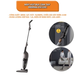 Máy hút bụi cầm tay Deerma DX120C lực hút 16000pa, công suất 600W