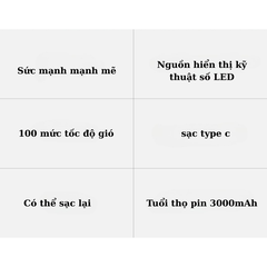 Quạt cầm tay mini Qualitell Y3 GXF06 10W Pin 3000mAh