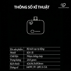 Bộ Ngắt Sạc Tự Động Thông Minh ILV KH-51 sản xuất tại KUWAJIA - Ngắt Sạc Vật Lý Type-C, Hỗ Trợ Sạc Nhanh 140W, Chống Chai Pin & Chống Cháy Nổ