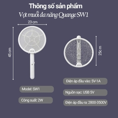 Vợt muỗi đa năng gấp gọn Quange SW1 – Vừa là vợt muỗi, vừa là đèn bắt muỗi tự động