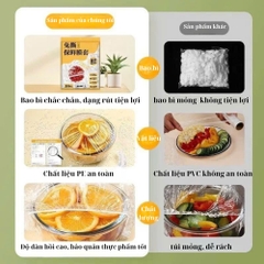 Màng bọc thực phẩm dạng rút siêu dai Milanahome chất liệu PE an toàn, ngăn mùi và côn trùng