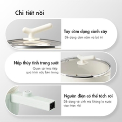 Nồi điện đa năng Gaabor EC-20M01A công suất 600W, dung tích 2L