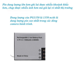 Pin 1350 Mah cho camera thể thao SJCAM, EKEN, SOOCOO, AMKOV, camera 4K