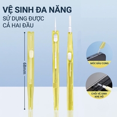 Dụng Cụ Vệ Sinh Điện Thoại & Tai Nghe 2 Đầu Siêu Nhỏ 1 đầu chổi 1 đầu móc