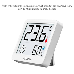 Máy đo độ ẩm nhiệt độ Atuman THmini với màn hình LCD 2,5 inch