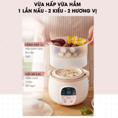 Nồi nấu chậm Bear SUBE001 dung tích 0.8L, 6 chức năng nấu ăn đa dạng