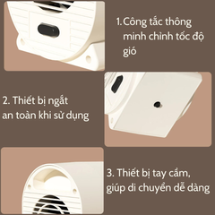 Máy Sưởi Mini Để Bàn có tấm lưới cách nhiệt an toàn, Quạt Sưởi Ấm Mini Hồng Ngoại Tiện Lợi