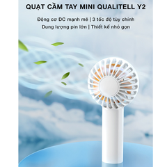 Quạt cầm tay mini Qualitell Y2 ZSC230613 Pin 1200mAh