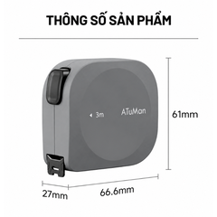 Thước dây cuộn tự khóa Atuman TP1 dài 3m, độ chính xác cao