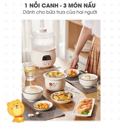 Nồi nấu chậm Bear SUBE001 dung tích 0.8L, 6 chức năng nấu ăn đa dạng