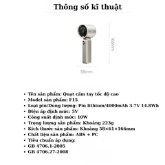 Quạt cầm tay mini QiSolove F15 10W pin 4000mAh