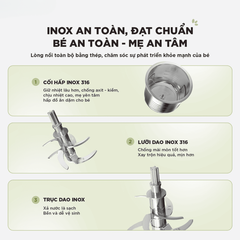 Máy xay nấu thức ăn, máy xay ăn dặm 350ml Bear BFM-045KN
